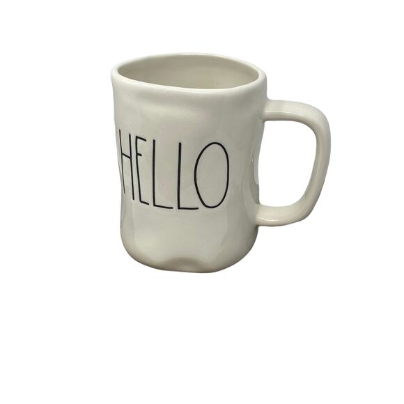 Rae Dunn Artisan Collection By Magenta HELLO White Ceramic Farmhouse Coffee Mug - Picture 6 of 7